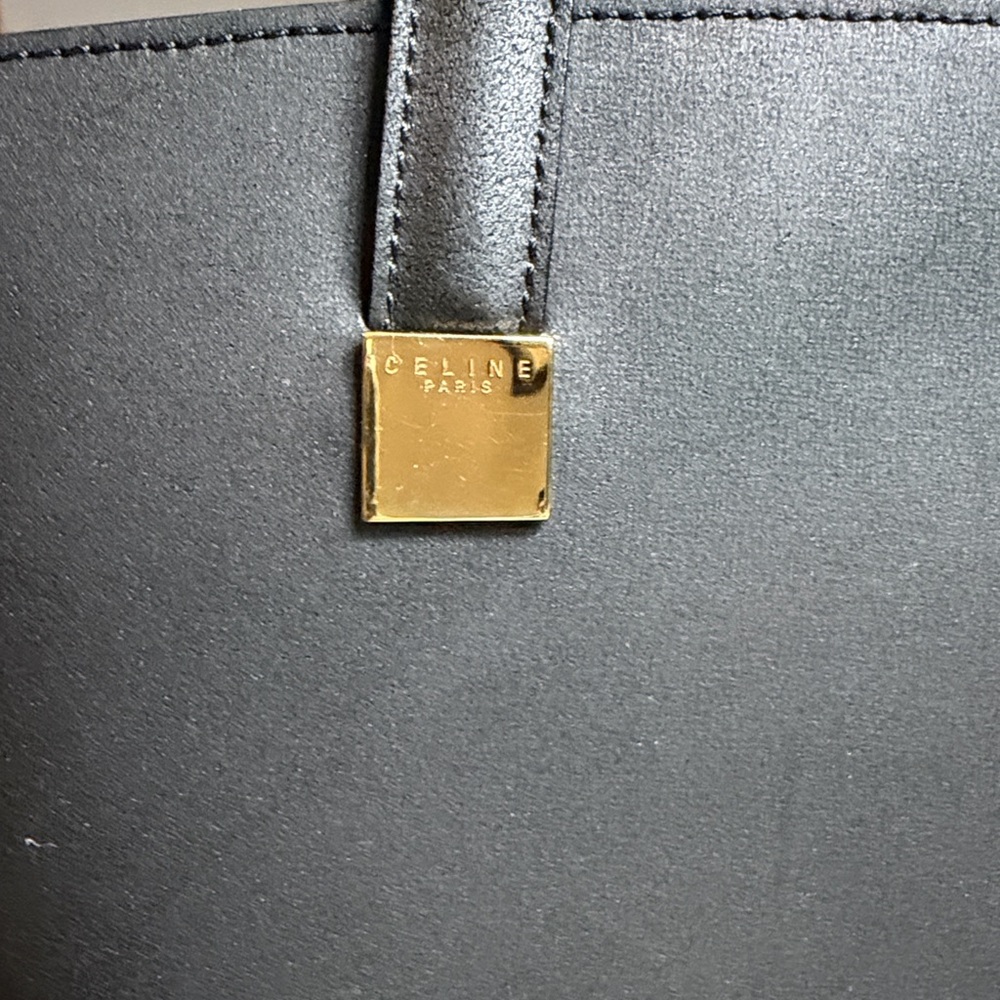 Celine Black Leather Tote with Gold Hardware - Picture 2 of 7